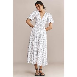 Anthropologie The Katerina Button-Front Dress: Textured Edition Size M